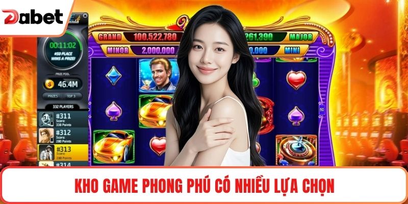 Kho game phong phú có nhiều lựa chọn